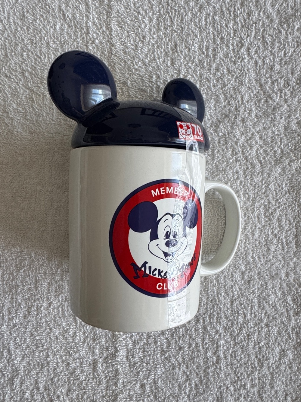 Disney 70 Years Mickey Mouse Club Honorary Member Ceramic Mug with Lid